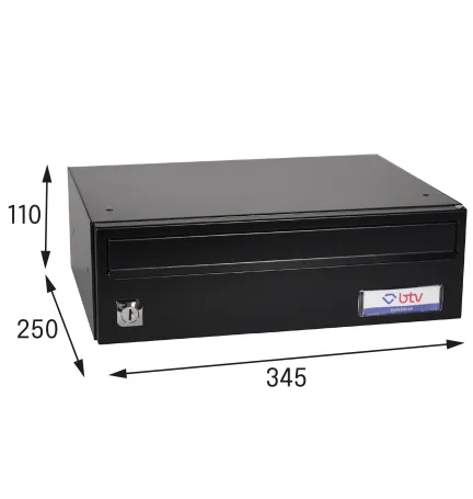 BUZÓN ATLAS HORIZONTAL 345X250 NEGRO